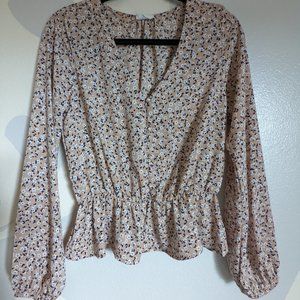 Sienna Sky Beige Floral Blouse